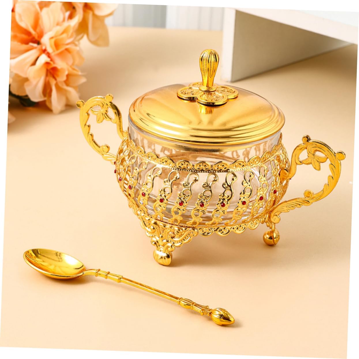 Azucarero con tapa y cuchara,  - Kitchen Gadgets Gold reseña y precio